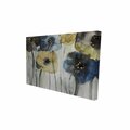 Begin Home Decor 12 x 18 in. Grey, Blue & Yellow Flowers-Print on Canvas 2080-1218-FL97
